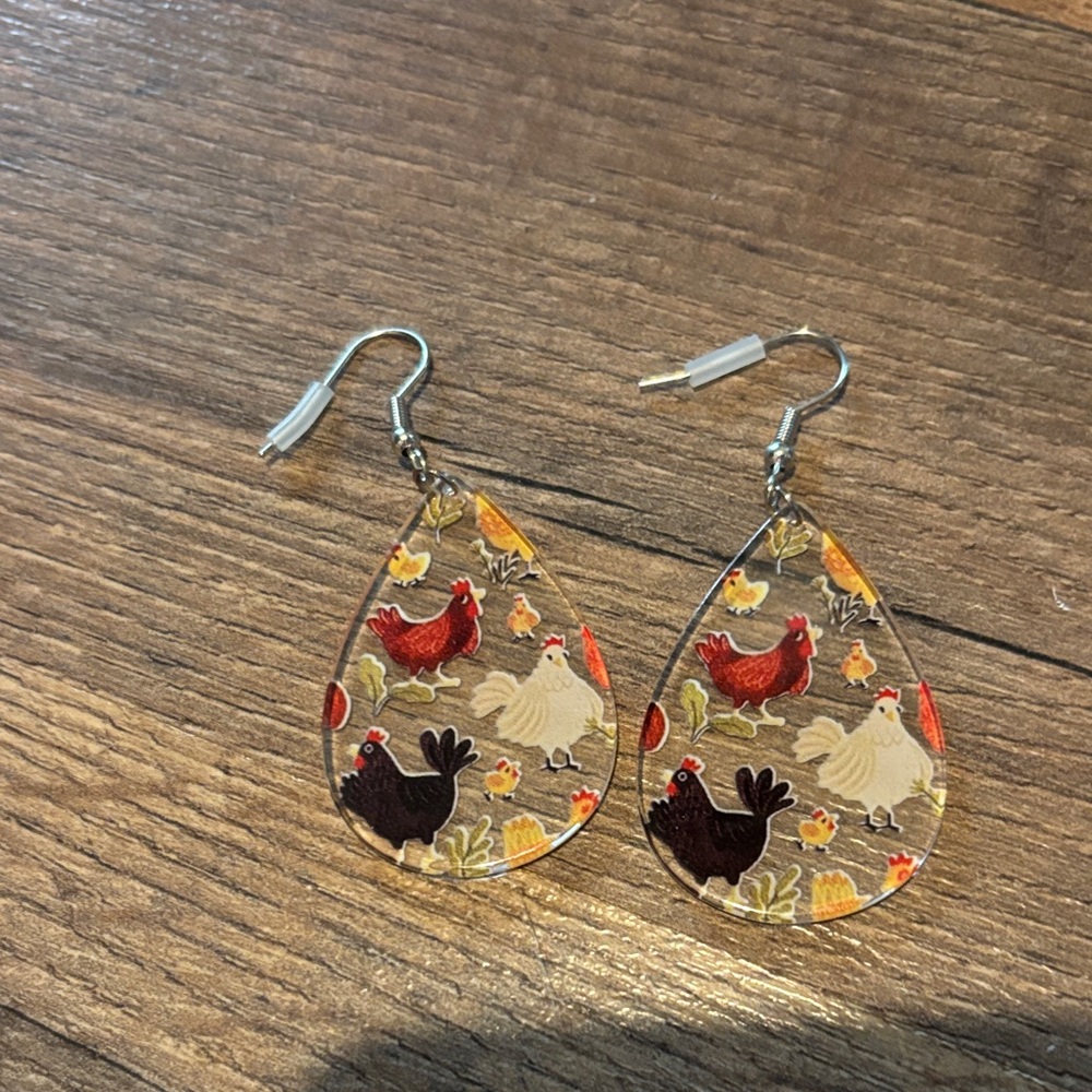 BNWP Chicken Teardrop Earrings